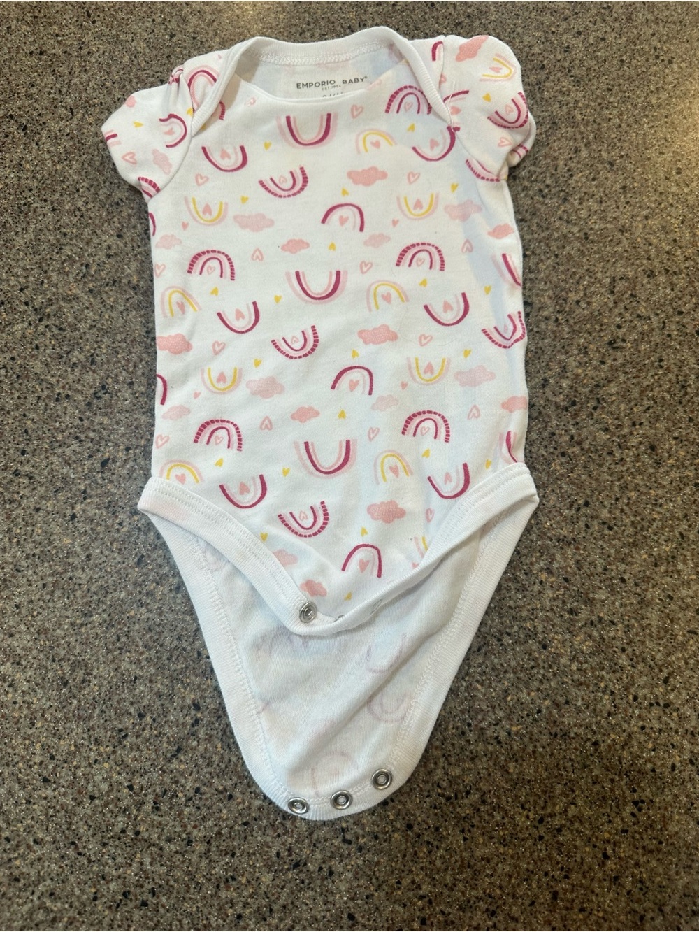 White Rainbow Print Short Sleeve One-Piece